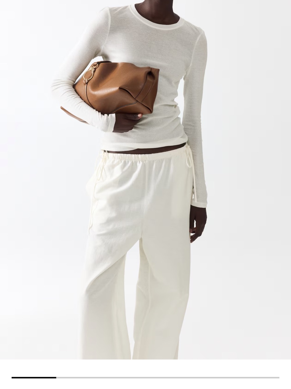 H&M Linen Wide-Leg Drawstring Pants